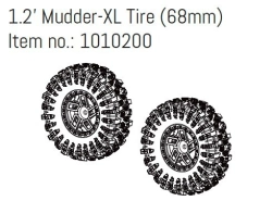 HBP240370 - (1010200) 1.2"" Wheel Set ""Mudder-XL"" 68mm (4)