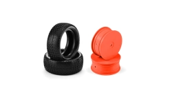 HUDY Pneumatiky a disk predné 4WD 1:10 off-road Dirt medium (2 ks), oranžová