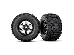 Traxxas kolo 4.3/5.7", disk X-Maxx černý chrom, pneu Sledgehammer (pár)