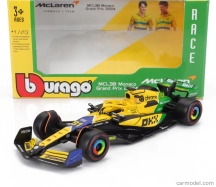Bburago Mclaren F1  Mcl38 Team Mclaren N 81 2nd Monaco Gp (senna 30th Anniversary) 2024 Oscar Piastri 1:43 Žlutá Zelená Černá