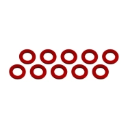 3x6x0,5mm alu podložky červené (10 ks.)