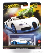 Mattel hot wheels Bugatti Veyron 2009 1:64 Biela svetlomodrá