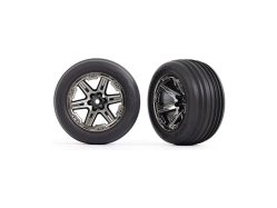 Traxxas koleso 2.8", disk RXT načierno chrómovaný, pneu Ribbed (2) (predné)