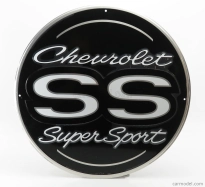 Edicola Príslušenstvo Kovová okrúhla tabuľka - Chevrolet Ss 1:1 čierna strieborná