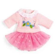 Bigjigs Toys Ružová tylová sukňa a sveter pre bábiku 28 cm