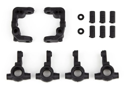 RC10B6.4 -1 mm plastové náboje kolies a predné držiaky nábojov riadenia vrátane vložiek, 2 + 2 + 2 ks