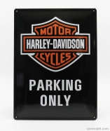 Edicola Príslušenstvo 3d kovová tabuľka - Harley Davidson 1:1 čierna oranžová