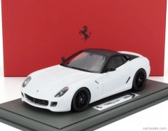 Bbr-models Ferrari 599 Gtb Fiorano 2007 - F1 Gear Box - Cambio F1 - Con Vetrina - With Showcase 1:18 Bianco Opaco - Matte White Black