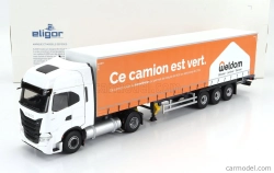 Eligor Iveco fiat S-way Np Truck Telonato Weldom Transports 2021 1:43 Bílá Oranžová