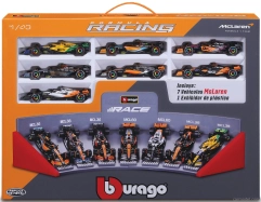 Bburago Mclaren Set F1 7x F1 Mcl36 Team Mclaren N 4 2022 + 2x N 3 Daniel Ricciardo - Mcl60 N 4 2023 Lando Norris + N 81 Oscar Piastri - Mcl38 N 4 4th Monaco Gp 2024 Lando Norris + N 81 Oscar Piastri 1:43 Orange Black
