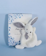 Doudou Darčeková krabička modrá - mini králik 17 cm
