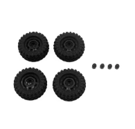 HBP240443 - CR-18P Truck Wheel/ Tire Set (Black)
