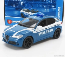 Bburago Alfa Romeo Stelvio Polizia 2017 1:24 svetlomodrá