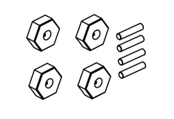 1610139 - Wheel Hex Nuts & Pins (4)