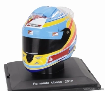 BAZAR – Edicola Helmet F1  Prilba Helmet Fernando Alonso F2012 tím Ferrari sezóna 2012 v mierke 1:5 modrá žltá červená