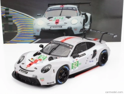 Ixo-models Porsche 911 991-2 Rsr-19 4.2l Team Porsche Gt N 92 24h Le Mans 2022 Michael Christensen - Kevin Estre - Laurens Vanthoor 1:18 Bílá Šedá Červená
