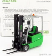 Ros-model Cesab B316 Carrello Elevatore Verticale - vertikálny zberač objednávok 3 kolieska 1:23 zelená čierna