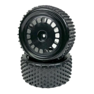 Absima buggy pneu Mini Pin vrátane disku 1:10 zadné, čierne, 2 ks