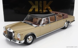 Kk-scale Mercedes benz S-class 600 Pullman (w100) Landaulet Semiconvertible 1964 1:18 Gold Met Black