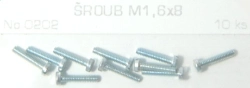 0202 Šroub s válcovou hlavou M1.6x8, 10ks