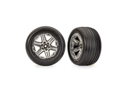 Traxxas bike 2.8", chrómový disk RXT, rebrované pneumatiky (2)