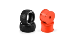 HUDY Pneumatiky a disk zadné 2WD/4WD 1:10 off-road Dirt medium (2 ks), oranžová