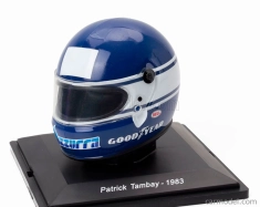 Edicola Helma F1 Casco Helma Patrick Tambay 126 C2b Team Ferrari Sezóna 1983 1:5 Modrá biela