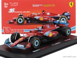 Bburago Ferrari F1 Sf-24 Team Scuderia Ferrari N 16 3rd Miami Gp 2024 Charles Leclerc – With Pilot And Showcase 1:43 červená čierna svetlomodrá