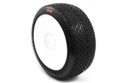 KAMIKAZE V2 BUGGY S3 (MEDIUM) lepené pneumatiky, biele disky, 2 ks.