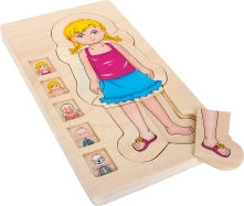 Drevené anatomické puzzle pre malé nohy