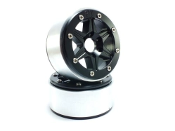 Kovové Beadlock CNC disky Absima Metsafil 1.9 SixStar Black/Black 2 ks