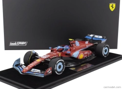 Looksmart Ferrari F1  Sf-24 Team Scuderia Ferrari N 55 5th Miami Gp 2024 Carlos Sainz - Con Vetrina - With Showcase 1:18 Červená Černá Světle Modrá