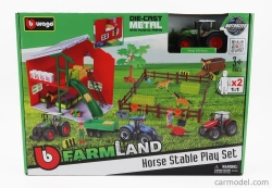 Bburago Fendt Set Farm Horse Stable Play Vario 1050 Tractor 2016 1:50 Zelená