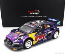 Truescale Ford england Puma Rally1 Red Bull Team Ford World Rally M-sport N 19 Winner Rally Montecarlo 2022 S.loeb - I.galmiche 1:18 Purple Yellow Black