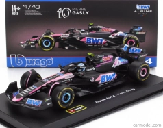 Bburago Alpine F1  A524 Team Bwt Alpine N 10 Season 2024 Pierre Gasly - With Pilot And Showcase 1:43 Černá Modrá Růžová