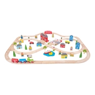 Bigjigs Rail Drevené vláčikodráhy Mesto a dedina 101 kusov