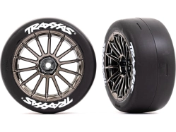 Traxxas koleso 2.0", disk multi-spoke čierny chróm, pneu slick (predné) (2)