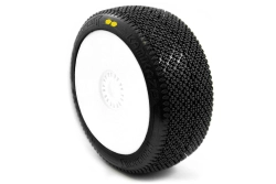 KAMIKAZE V2 BUGGY S2 (SOFT) lepené pneumatiky, biele disky, 2 ks.