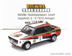 Brekina plastic Fiat 131 Abarth N 1 Winner Rally Hunsrueck 1980 Walter Rohrl - Christian Geistdorfer 1:87 Biela červená čierna zlatá