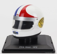 Prilba F1 Casco - Matra Simca Ms120d N 9 Sezóna 1972 Chris Amon 1:5 Biela červená modrá