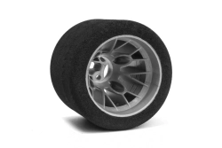 Machové zadné pneumatiky, PAN CAR 1/10, strieborný disk, sh 35, 2 ks