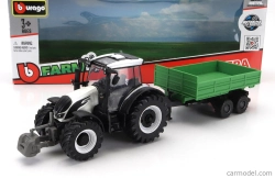 Bburago Valtra N174 Tractor With Tipping Trailer 2017 1:50 Bílá Černá Zelená