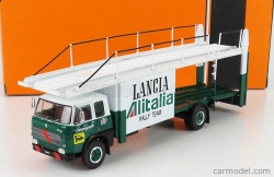 Ixo-models Fiat 673 Truck Car Transporter Team Lancia Alitalia Rally 1976 1:43 Zelená Bílá
