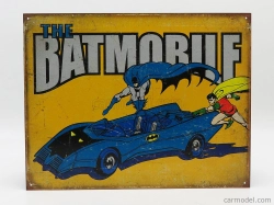 Edicola Príslušenstvo Kovová doska - Batman The Batmobile 1:1 žltá modrá