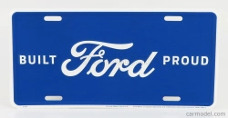 Edicola Accessories Funny Metal Plate - Ford Logo Built Proud 1:1 Modrá Bílá