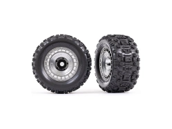 Kolesá Traxxas 3,8", pneumatiky Sledgehammer, polomatný chrómový disk s krytom (2)