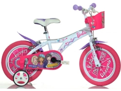 DINO Bikes - Detský bicykel 16" Barbie s košíkom
