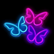 2Kids Toys LED NEON LIGHT lampička Motýle