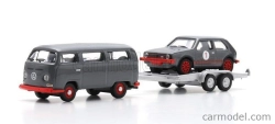 Schuco Volkswagen T2 Minibus 1962 With Trailer + Golf Gti Mki N 1 Racing 1976 1:87 Šedá Červená