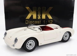 Porsche 550a Spider 1953 v mierke 1:12 bielo-červená